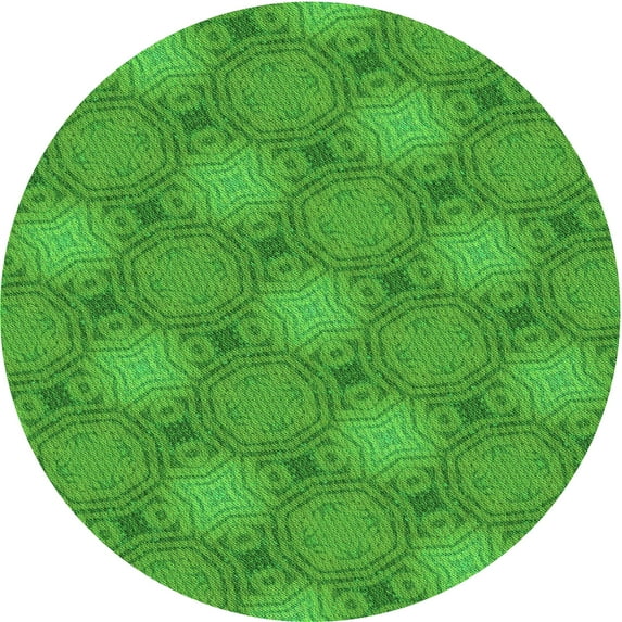 Ahgly Company Indoor Round Patterned Green Area Rugs, 6' Round