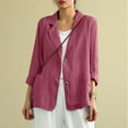 thumbnail image 6 of ShiShine Blazer for Womens Button Down Solid Color Long Sleeve Loose Casual Blazer Jackets, 6 of 8