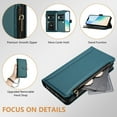 thumbnail image 3 of Allytechgroup for Google Pixel 10 /10 Pro Wallet Case, Support Wireless Charging PU Leather Shell with Credit Card Slots Shoulder Strap Shockproof Full Body Cover Bumper for Women Girls, Darkgreen, 3 of 10