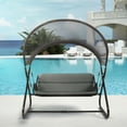 thumbnail image 6 of Furniture of America Tandor UV-Resistant Patio Cushioned 2-Seater Swing Chair, Black, 6 of 12