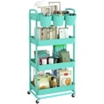 thumbnail image 1 of Carrito utilitario JIUYOTREE de plástico enrollable de 4 niveles, verde, 1 of 8