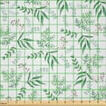 thumbnail image 2 of Ambesonne Tropical Fabric by the Yard Microfiber, Rustic Leaves Branches Art, 5 Yards, Laurel Green and Dark Grey, 2 of 2