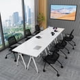 thumbnail image 5 of Conference Table, Conference Room Table with Wheels, Flip Top Training Tables Meeting Table for 10 People for Office Conference, 5 of 7