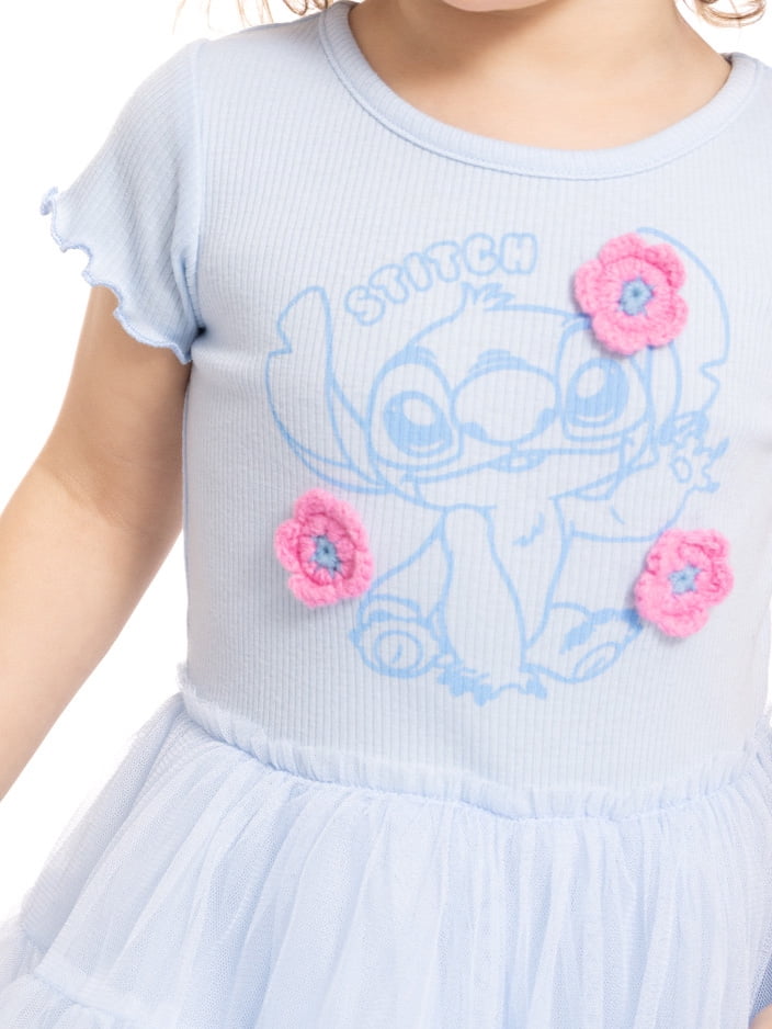 Stitch Toddler Girls Graphic Tutu Dress with Short Sleeves, Sizes 12M-5T