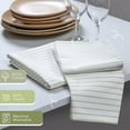thumbnail image 4 of HEIRLOOM COMFORT Lemon Green Stripe Cloth Napkins (Set of 6), 18x18 Inch, 100% Cotton, Classic Striped, Soft, Absorbent, Washable Fabric, Durable Table Napkin for Dinners, Luncheon, Everyday Dining, 4 of 7