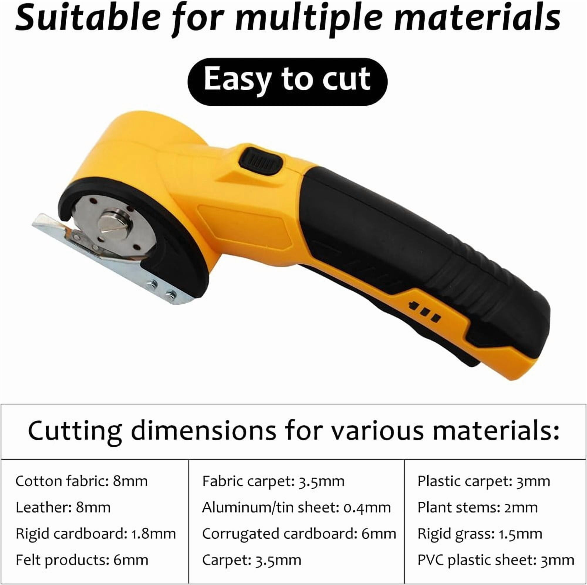 NefLaca  Cordless Electric Scissors Box Cutter With 2 Rotary Blades 4V Heavy Duty Recharg