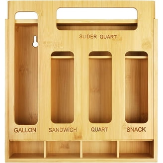 KABOORA Organiseur De Sac De Rangement – Pour Montage Mural Et Tiroirs De Cuisine – Compatible Avec La Plupart Des Marques Et Tailles à Fermeture à Glissière – Grand Sac à Sandwich