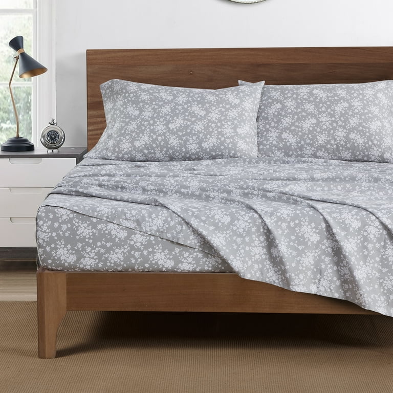 ◆フィスバ◆シーツ◆184×284cm◆グレー◆L-2506WE10◆ Mainstays Super Soft Microfiber Bed Sheet Set Full Gray