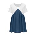 thumbnail image 5 of Robe à Col en V pour Femmes, Robe à Blocs de Couleur Longueur Genou, Robe Décontractée Sans Manches pour Femmes, Robe d'Été Résistante aux Plis, 5 of 5