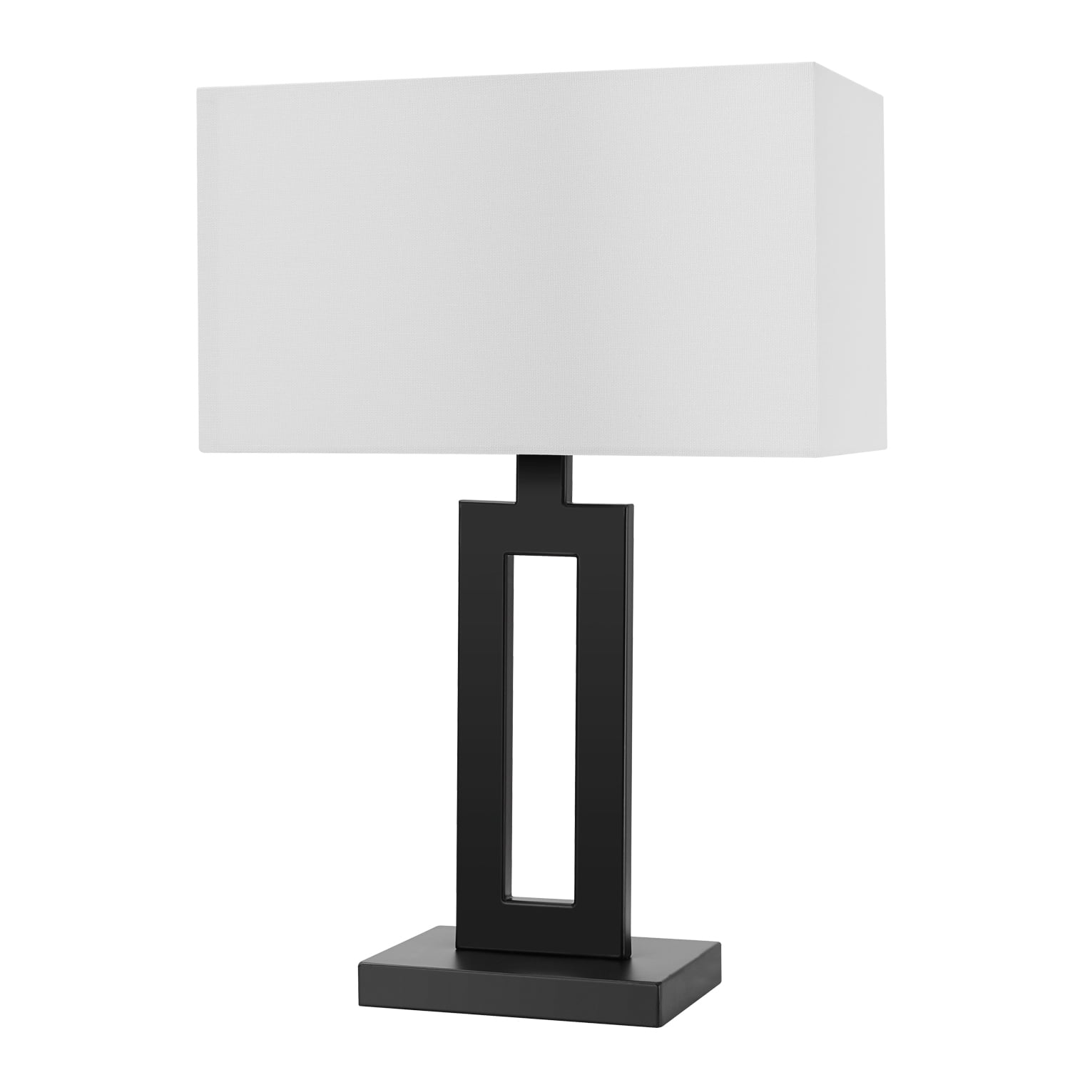 Photo 1 of Globe Electric D'Alessio 20" Matte Black Table Lamp with White Linen Shade, 67045