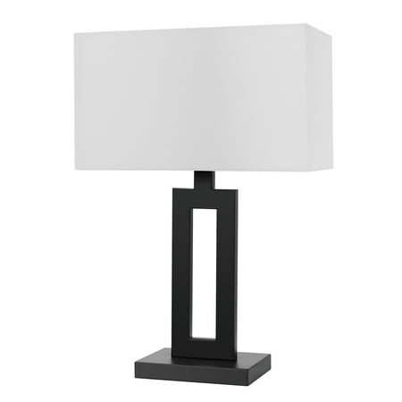 Globe Electric D Alessio 20  Matte Black Table Lamp with White Linen Shade  67045