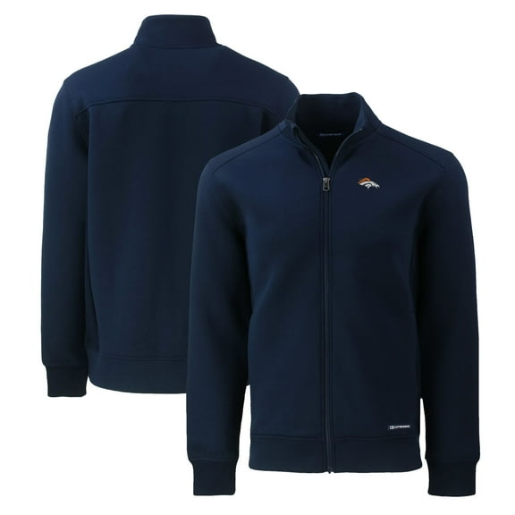 Men's Cutter & Buck Navy Denver Broncos Big & Tall Roam Eco Recycled Full-Zip Jacket