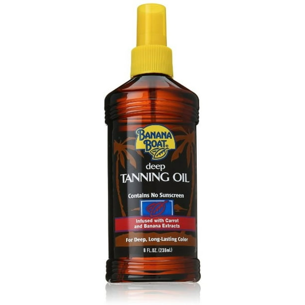 Banana Boat Deep Tanning Oil Spray with Carrot & Banana Extracts 8 oz (Pack of 2)