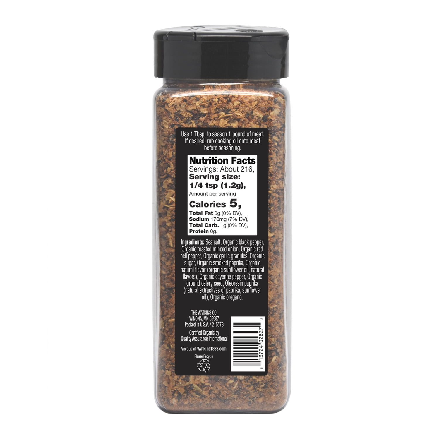 (2 pack) Watkins 1868 Organic Grilling Hamburger Seasoning, 9.1 oz