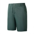 thumbnail image 2 of YLSDY Casual Shorts for Men Twill Elastic Waist Wrinkle Free Business Golf Shorts Stretch Chino Short Slim Fit 10" Inseam Flat Front Shorts Army Green M, 2 of 8