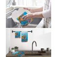 thumbnail image 5 of Funny Diving Tiger Kitchen Dish Towels for Drying Dishes Set of 4, Ocean Sea Coastal Coral Fish Marine Life Waffle Weave Microfiber Hand Tea Bathroom Towels Quick Dry & Absorbent Towel 15.7x23.6, 5 of 7