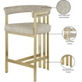thumbnail image 2 of Meridian Furniture Marcello Stone Velvet Counter Stool (Set of 2), 2 of 7