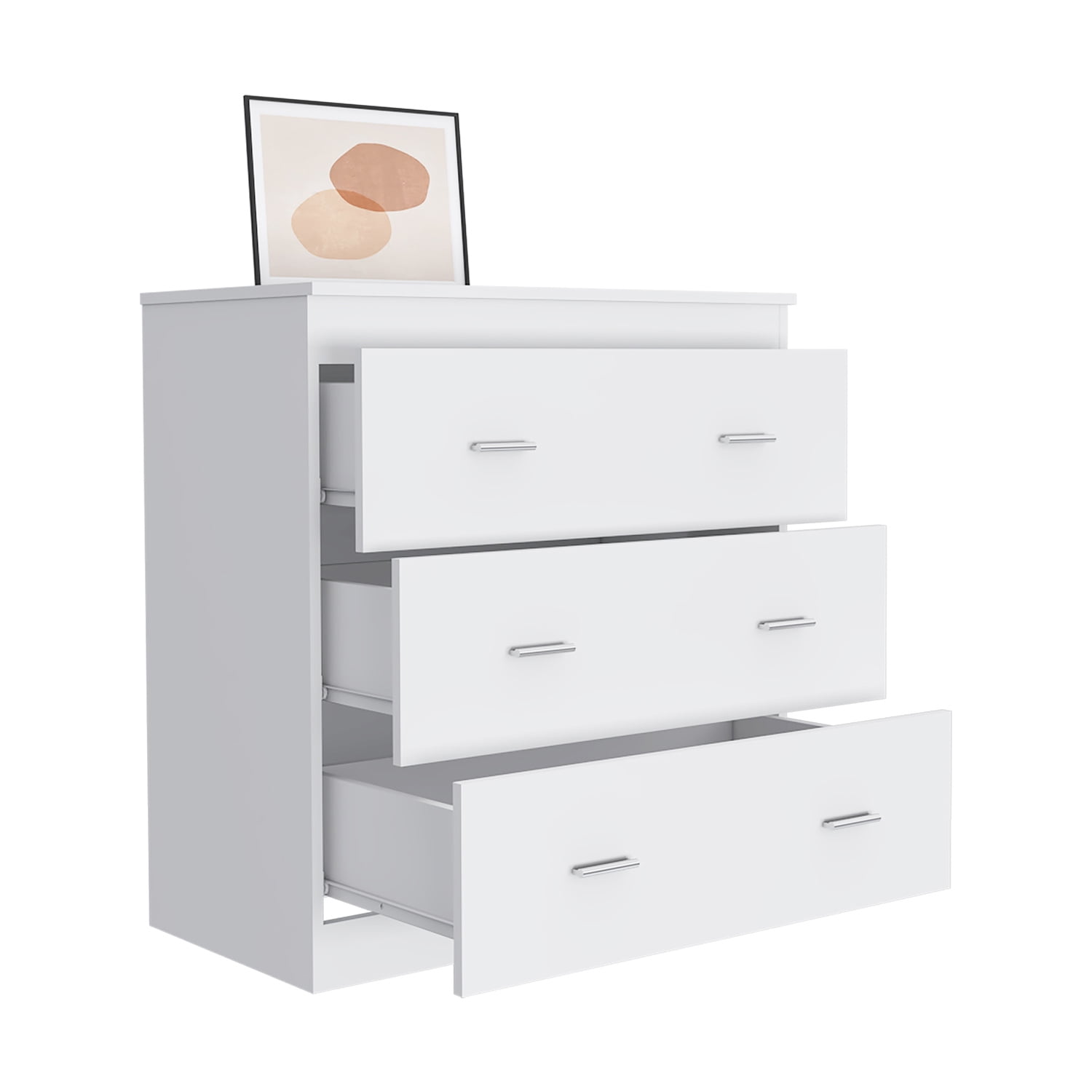Kadyn Chest of Drawers, Dresser with Three Drawer, Storage Cabinet for Bedroom, White Nightstand Kadyn Chest of Drawers, Dresser with Three Drawer, Storage Cabinet for Bedroom, White Nightstand