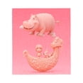 thumbnail image 2 of Cozy Flannel Blanket with Whimsical Hippo & Heart - Patterned Boat Design - Soft Warm Perfect for Sofa Travel Bed & Chair, 2 of 5