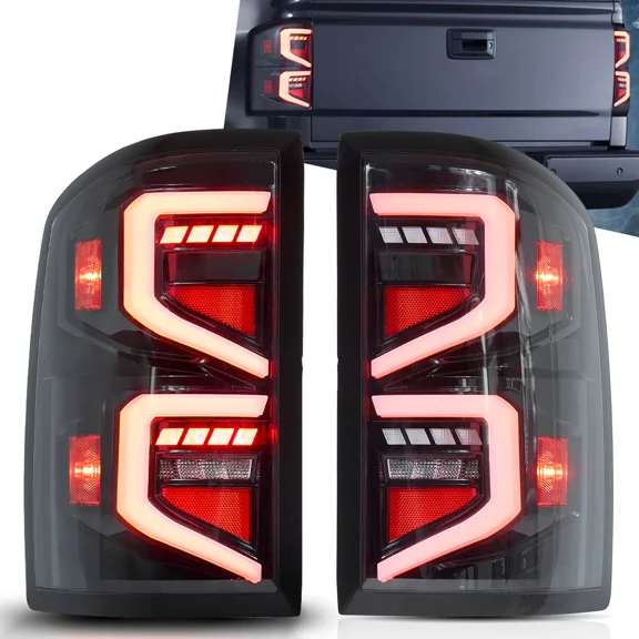 VLAND FULL LED Tail Lights For 2014-2019 GMC Sierra 1500 2500 3500 Rear Lamps