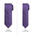 thumbnail image 3 of Jacob Alexander Men's Woven Diamond Grid Pattern Slim 2.5 inch Width Neck Tie - Purple, 3 of 7