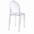 thumbnail image 5 of Modern Ghost Side Chair – Transparent Clear Acrylic Dining Chair with Durable Design, Stackable for Dining or Accent Spaces set of 4, 5 of 5