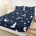 thumbnail image 3 of Feelyou Cartoon Astrology Queen Sheet Sets, Glitter Stars Moon Bed Set, 4 Pieces, 3 of 7