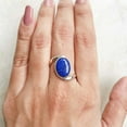 thumbnail image 3 of 925 Sterling Silver Certified Handmade Lapis Lazuli stone Cluster Ring For Ring, 3 of 7