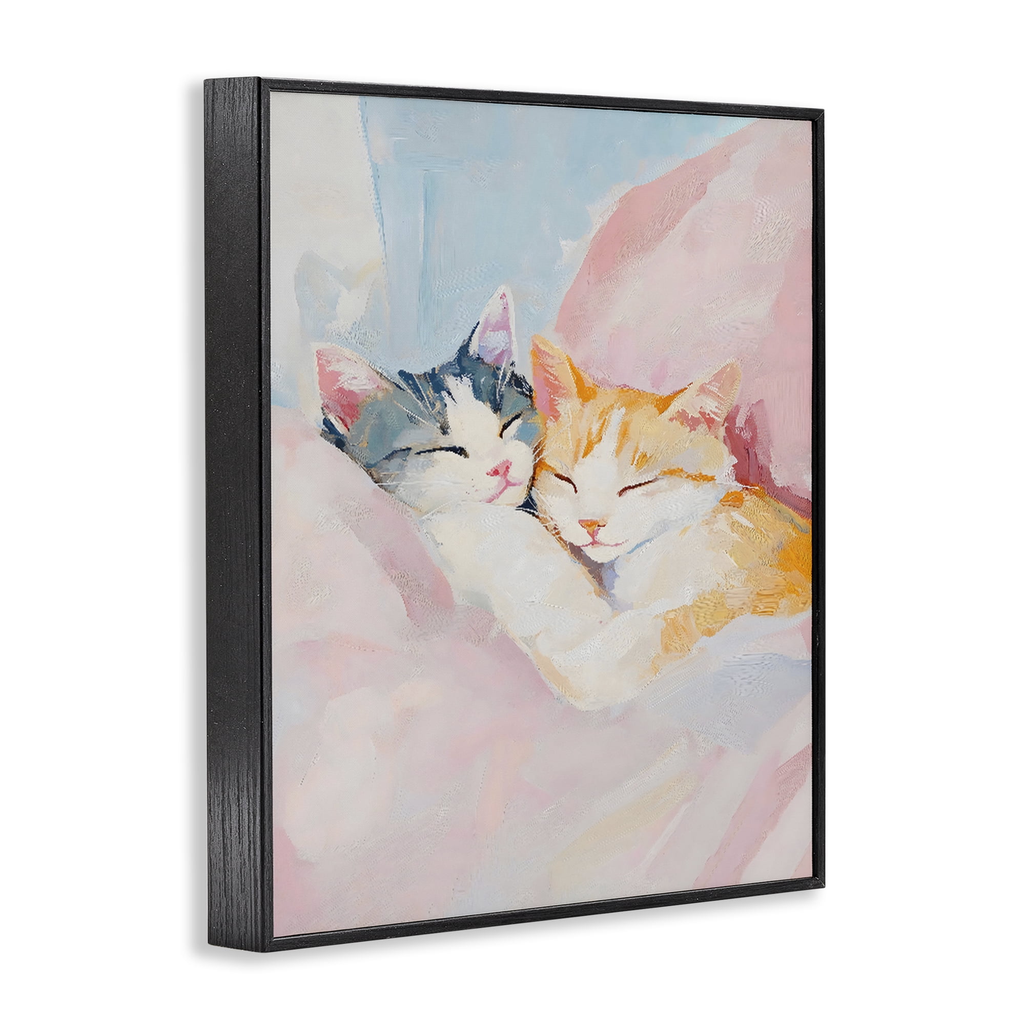 Stupell Industries Sleeping Kittens Embrace Black Framed Giclee Art, design by The Prints Vibe