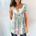 thumbnail image 2 of Fvwitlyh Chemises de Sport pour les Femmes Chemise pour les Femmes Approprié Pâques Chemises d'Impression Col Rond Manches Courtes Tee Tops Tunique Blouse Bleu Ciel, S, 2 of 4