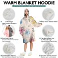 thumbnail image 5 of Wearable Oversized Blanket,Pioneer Flower Floral Print Pattern Wearable Blanket Hoodie for Adults,Cozy Hooded Blankets with Super Pockets,Super Warm Fuzzy Pullover for Women & Men, 5 of 6