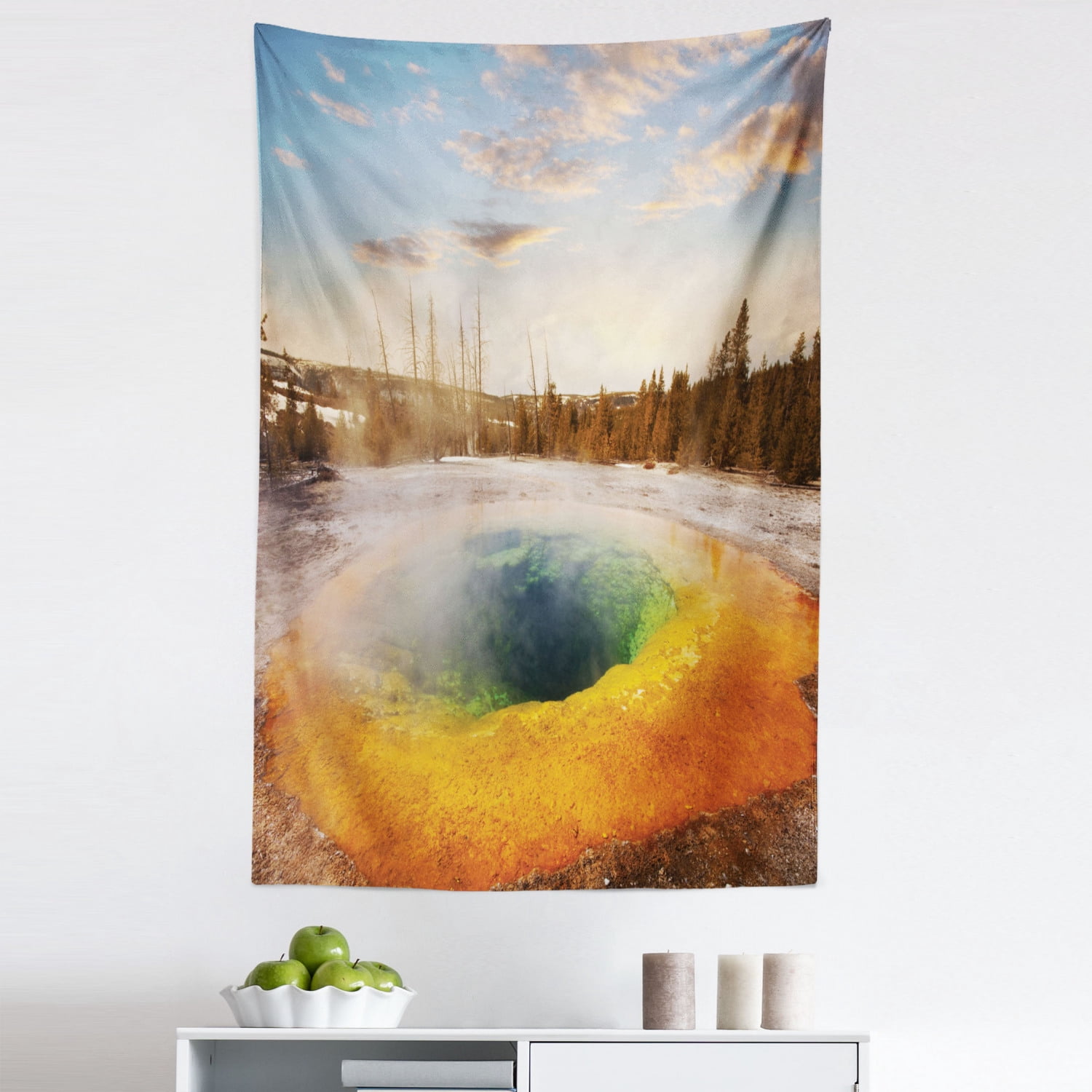 Yellowstone Designs Yellowstone Tapestry, Morning Glory Pool in Yellowstone National Park ...