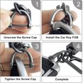 thumbnail image 6 of Leather Wristlet Keychain,Car Key Chain Wrist Keychain with 3 Key Ring and Anti-Lost D Ring (White Black), 6 of 12