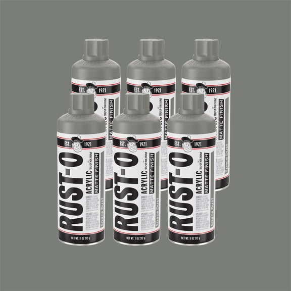 6 Pack, Space Dust, Rust-Oleum Rust-O Acrylic Matte Spray Paint-392223, 11 oz