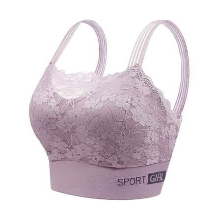 Clearance!Uooqdmx Bras for Women Plus Size Lingerie New Lace Back Chest Wrap Large Chest Pad Small Chest Anti Light Backing and Bra Women s Lingerie  Sleep & Lounge Purple XL