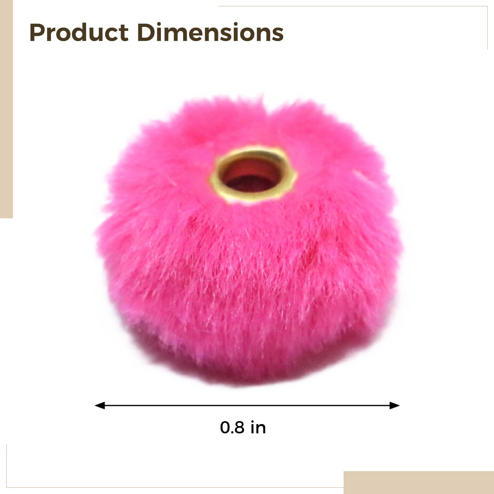 240 PCS Colorful Pom Poms for Crafts, 20 mm Mixed Color Soft Fluffy Ball Beads with Copper Hole, DIY Beads for Jewelry Making, Keychains, Crafts, Accessories, Creative Presents