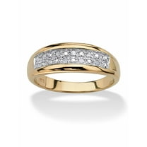 PalmBeach Jewelry Modern Pave Diamond Wedding Band, 1/8 ct. t.w. in 18k Gold-Plated Sterling Silver