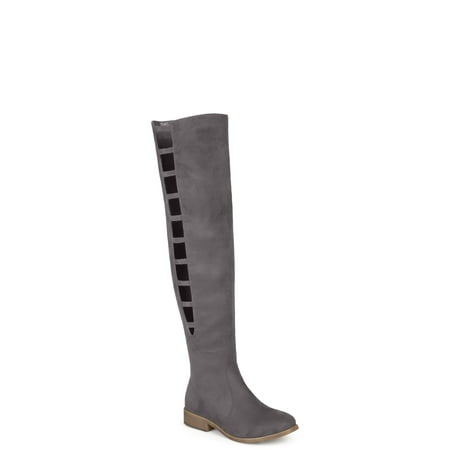 Women's Faux Suede Over-the-knee Cut-out Boots