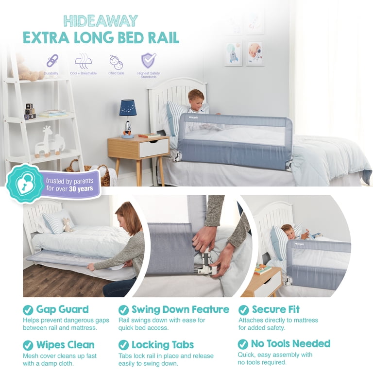 Regalo Extra Long Hideaway Metal Bedrail, 54 inches photo 3