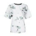 thumbnail image 5 of Dyegold Woman Shirts Vintage Graphic Tee Shirts Floral Printed Short Sleeve Crewneck Blouses Tops Summer Casual Loose Tunics, 5 of 6