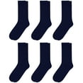 thumbnail image 4 of Falari 6-Pack Women Diabetic Crew Socks Diabetes Edema and Circulatory Loose Fitting Cotton 9-11 (Navy), 4 of 6