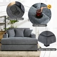 thumbnail image 4 of Noble House 55" Oversized Chaise Lounger Modern Style Sofa Couch,Blue Grey, 4 of 10