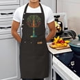 thumbnail image 4 of Colorful Tree Design Adjustable Bib Apron - 2 Pack with 2 Pockets for Cooking & Crafting Unisex Kitchen Chef Apron for Men & Women, 4 of 6