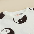 thumbnail image 4 of PENGXIANG Bébé Fille Garçon Sweat-Shirt Col Rond Pull Imprimé Yin Yang Pull Oversize Automne Hiver Tenue, 4 of 6