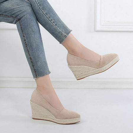 

NECHOLOGY Memory Foam Sandals for Women Size 10 Fashion Toe Slip On Espadrilles Casual Shoes Woman Canvas Sandal Insoles for Women Beige 6.5