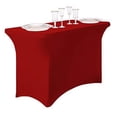 thumbnail image 3 of linentablecloth rectangular stretch tablecloth, 6-feet, red, 3 of 4