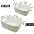 thumbnail image 2 of DIY. STORE 7 Pcs Plastic Storage Bins with Handles, Open Storage Baskets Organizers for Kitchen, Refrigerator, Cabinet, Bathroom (White), 2 of 7