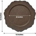 thumbnail image 2 of 13" Charger Plates - Set of 12 - Rustic Brown Embossed Wood Grain Round Acrylic Charger Plates with Scalloped Rim, Ideal for Dinner Party Wedding Holiday Bulk Events, 2 of 18