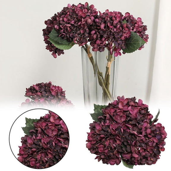 Retro Hydrangea Purple Fake Flowers, 1 Bouquet Of * Retro Hydrangea Fake Flowers Small(Plastic, One Size)