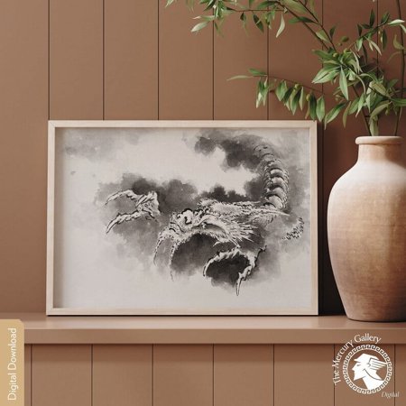 Poster Hokusai Print, Dragon Emerging from Cloud, Japanese Poster s, Japanese Decor, Vintage Japanese Art, -UNFRAMED